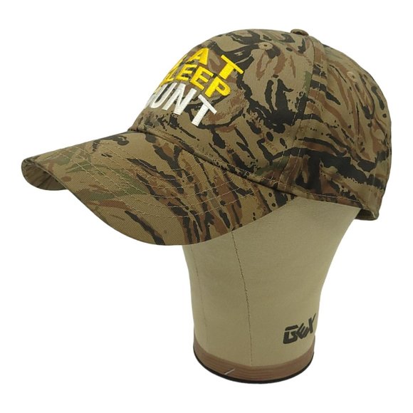 Eat Sleep Hunt Camo Strapback Cap Trucker Hunter Baseball Camouflage National - Picture 2 of 12